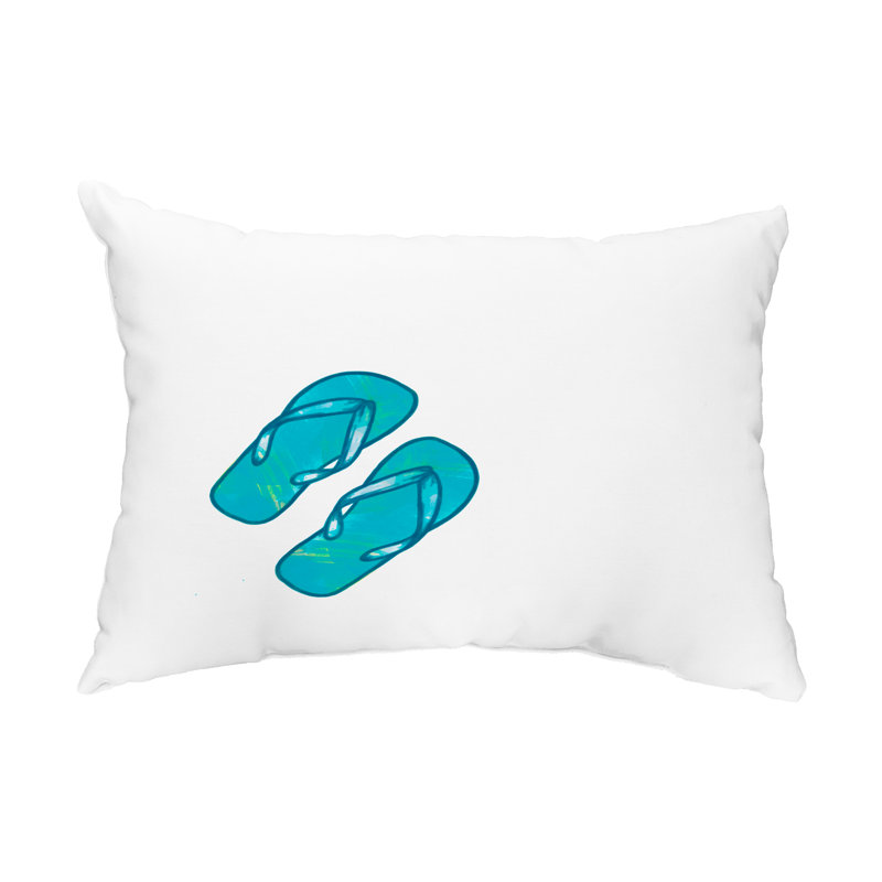 Outdoor Reversible Throw Pillow, White