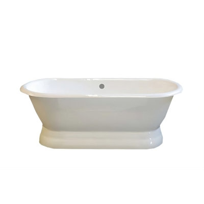 The Lagoon 5 1/2 ft.Cast Iron Double Ended Pedestal Tub and 7 in. Faucet Holes by Strom Living