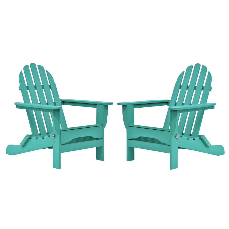 Leighton Foldable Outdoor Adirondack Set, Aruba