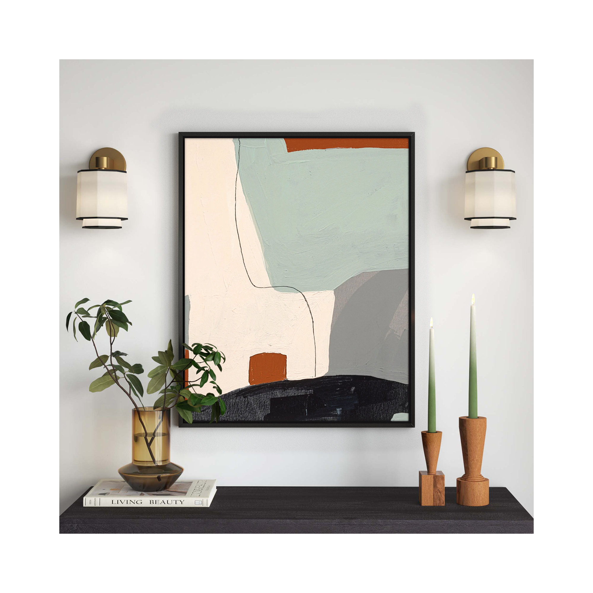 Dreamscape 3 by Andrea Stokes, 38" H x 30" W x 1.38" D, Black Framed