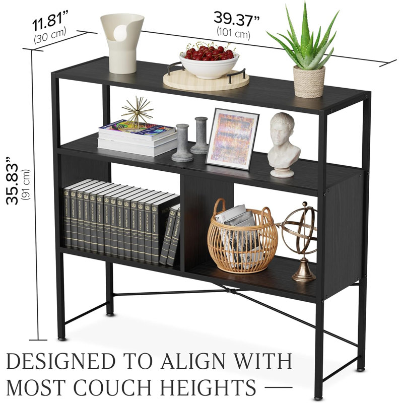 3Tier Behind Couch Table Skinny Thin Sofa Table With Storage