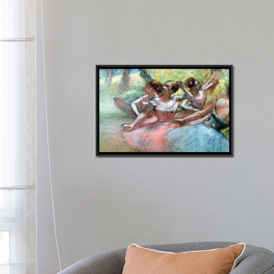 «Four Ballerinas on the Stage» par Edgar Degas, reproduction sur toile tendue