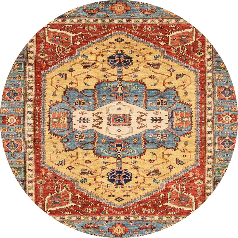 Abstract Indoor Rug, Round 5'