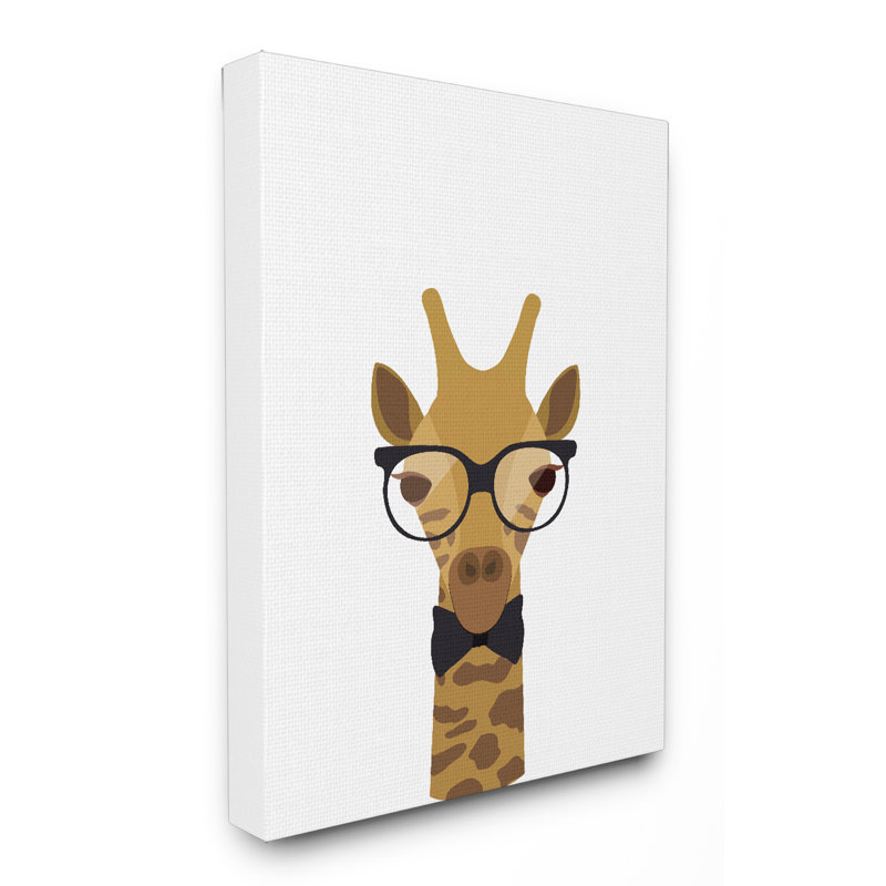 « hipster giraffe surdimensionné », impression, H 30 po x l 24 po, Toile tendue