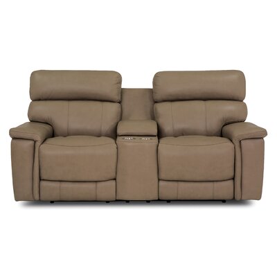 Powell 79.5"" Leather Match Pillow Top Arm Reclining Loveseat -  Palliser Furniture, 41135-68-1BSA00