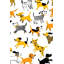 Papier peint abstrait avec motif de chiens
