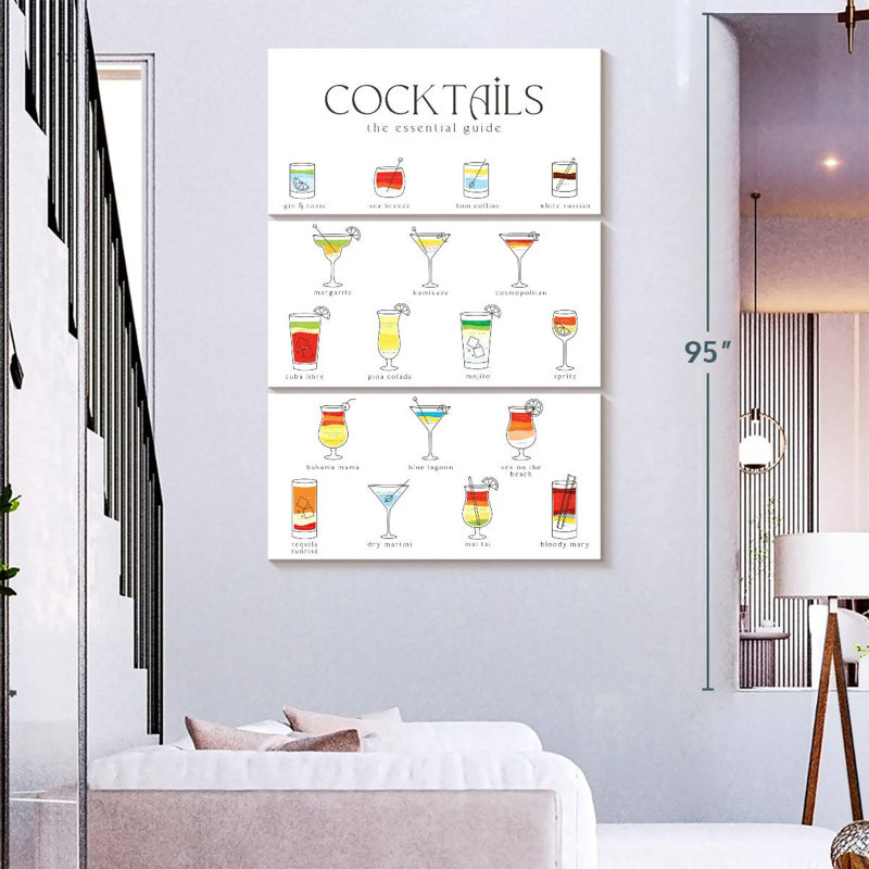 Yarlin Cocktail Guide Chart, 74" H x 48" W