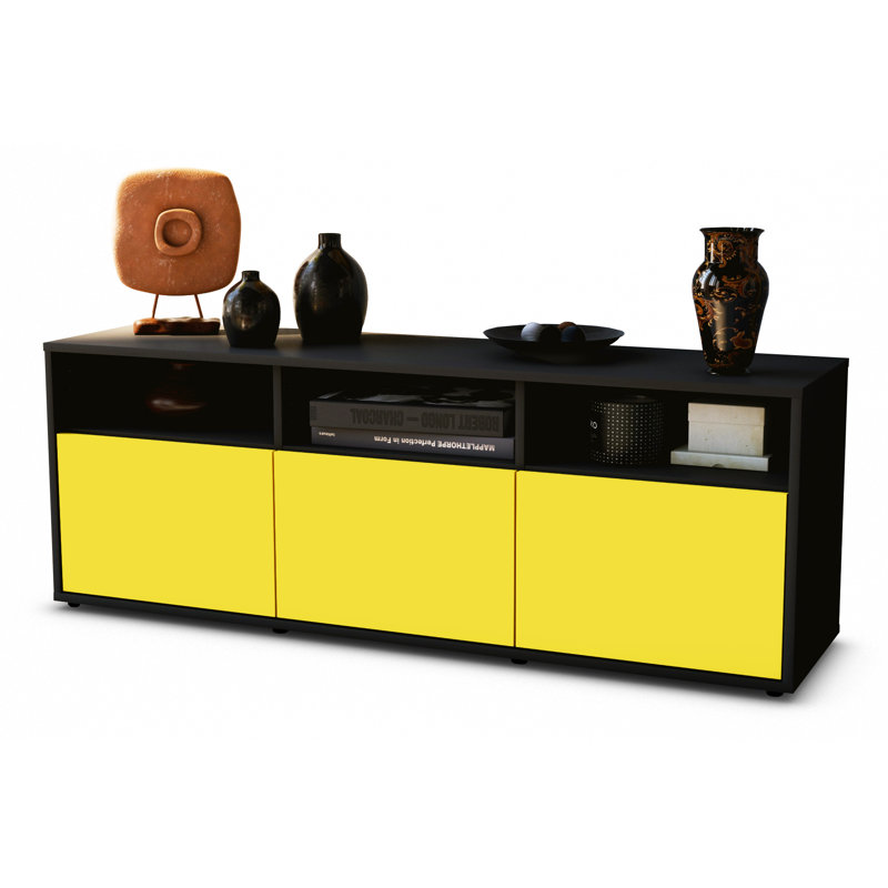 Wylie TV Stand, Yellow / Matte Anthracite