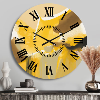 Horloge murale moutarde jaune rétro I