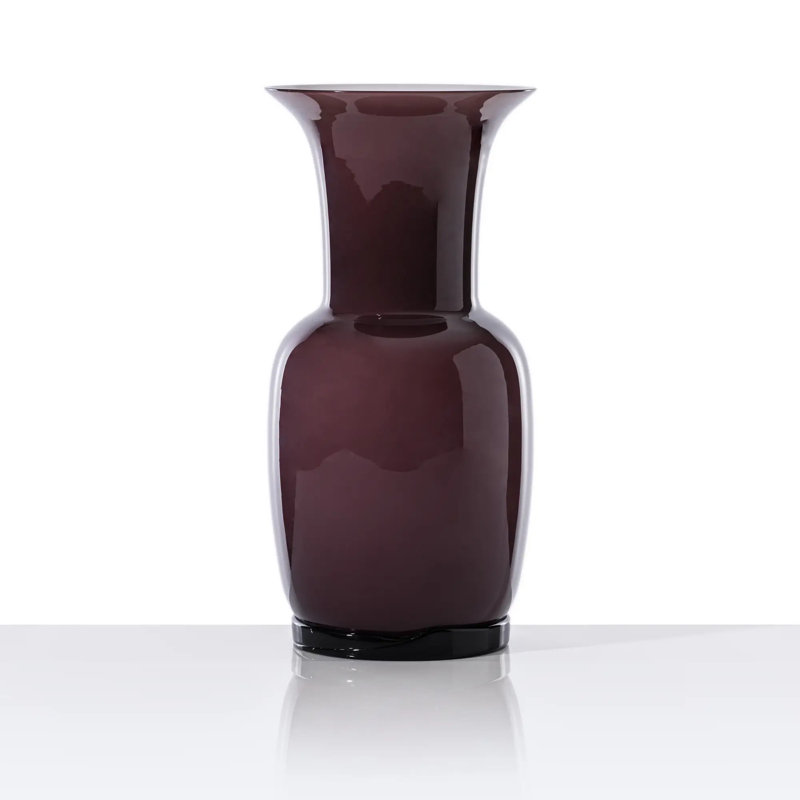 Venini Opalino Vase, 16.54" H x 7.87" W x 7.87" D, Purple