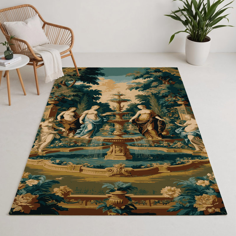 Tapis d'intérieur et d'extérieur brun français, Rectangle 9 pi x 12 pi