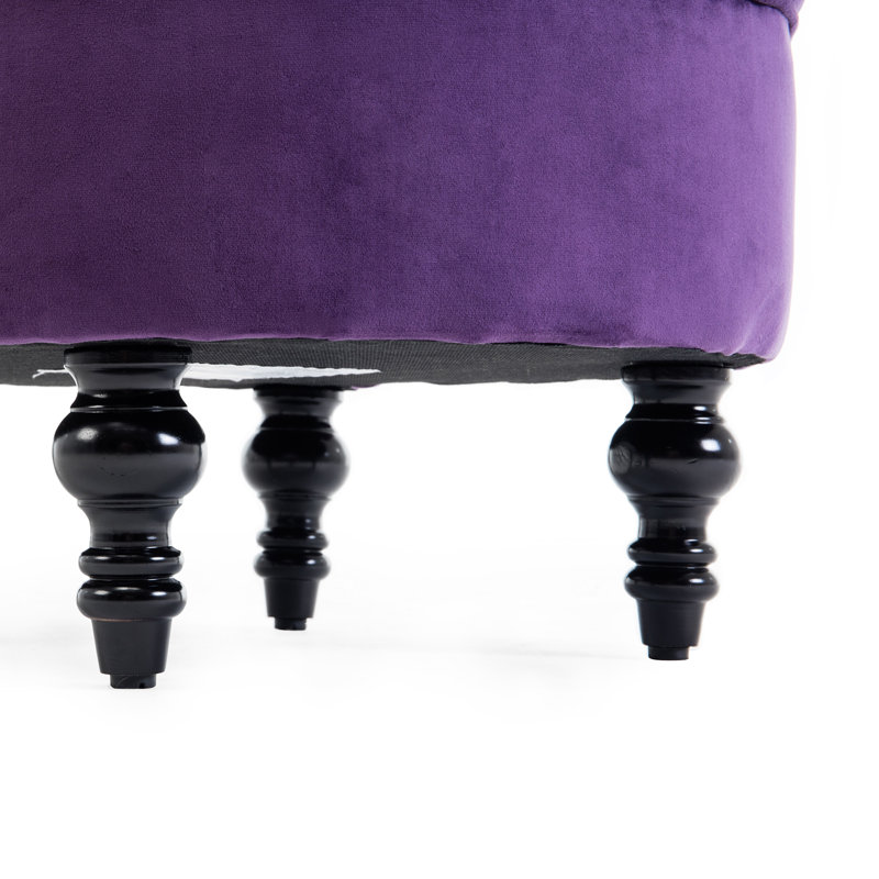 Jabari Velvet Slipper Chair, Purple Velvet