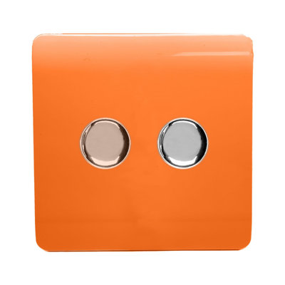 Trendi Switch 2 Gang 1 or 2 way 100w Rotary LED Dimmer Light Switch