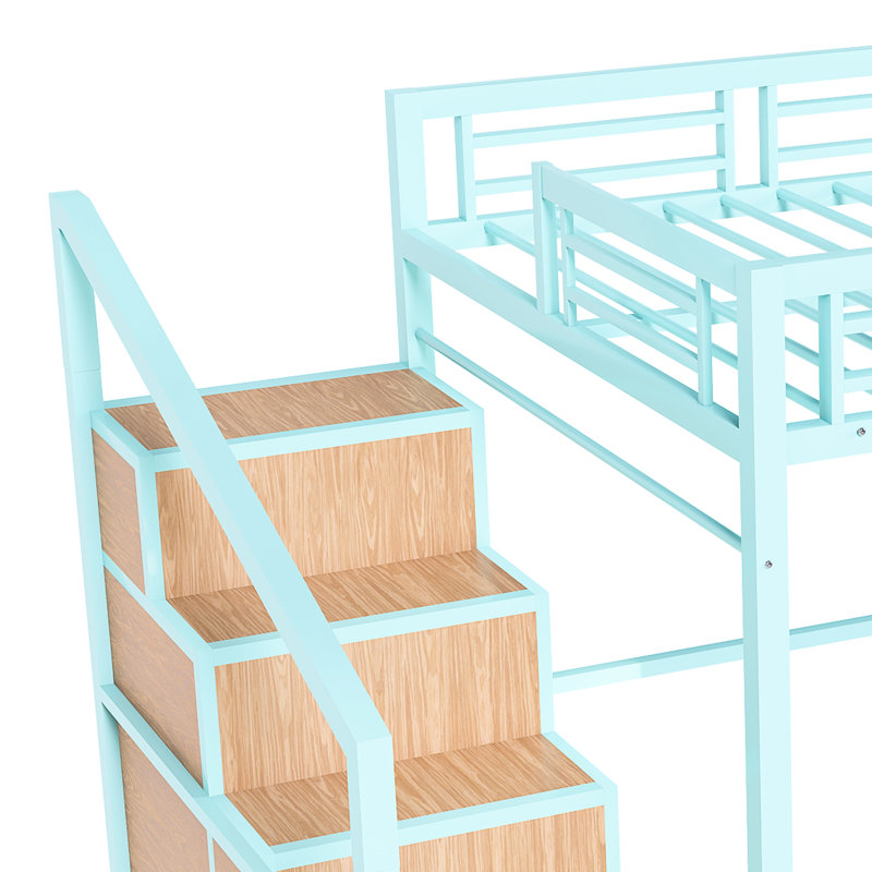 Lit mezzanine avec bureau et quatre escaliers Space