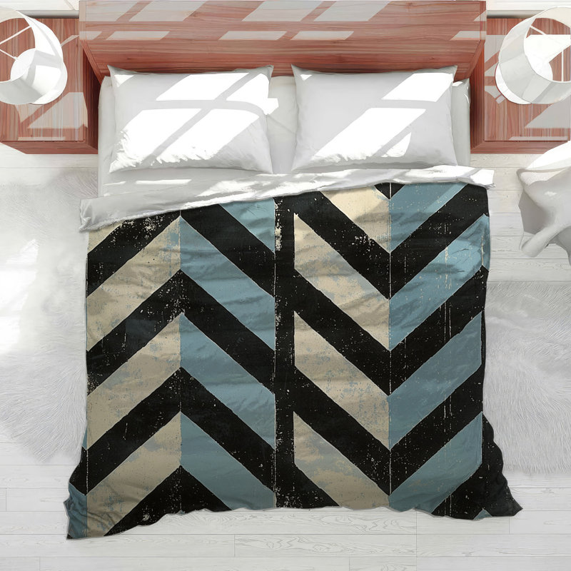 Chevron Bedding Pattern Comforter Industrial, King Comforter