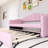 Twin Size Upholstered Daybed With Trundle ,Velvet Sofabed With USB Charging Ports-117530060