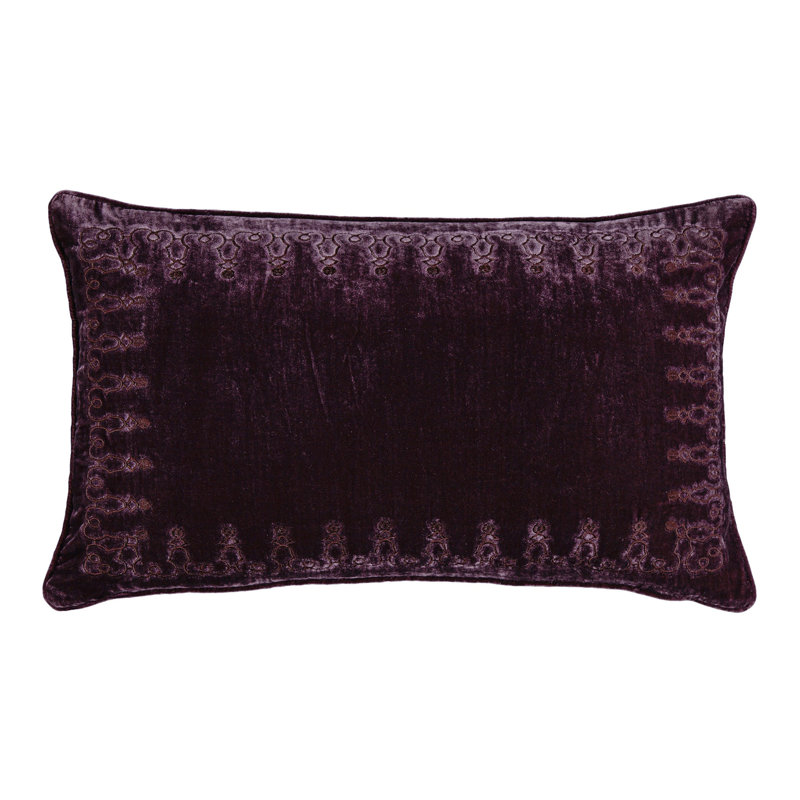 Coussin lombaire 14 po x 24 po Stella, Violet foncé