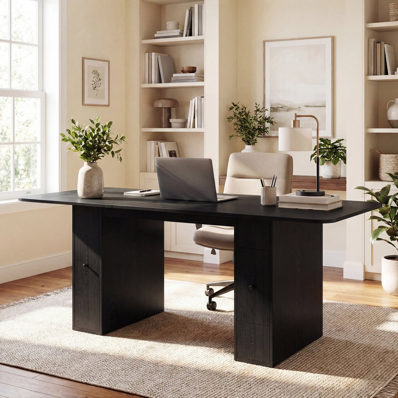 Table de salle à manger extensible en bois de 60 à 78 po avec tiroirs de rangement cachés et feuilles amovibles, Noir