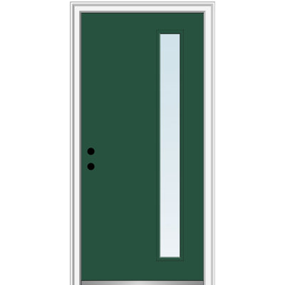Porte d'entrée pré-suspendue en acier peint 1 lumière