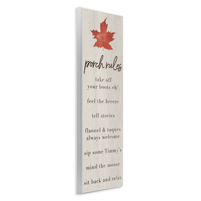 Plaque murale «Maple Leaf Porch Rules», par Lil 'Rue