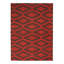 Brown & Red Geometric Flatweave Cotton Rug-1095389135