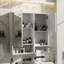 Armoire à pharmacie murale 35 po x 28 po, armoire de salle de bain moderne avec miroir, armoire à miroir avec tablettes ouvertes-1982053681