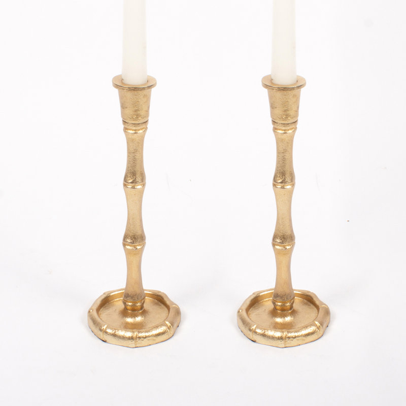 Stainless Steel Tabletop Candlestick, 9.75" H x 3" W x 3" D