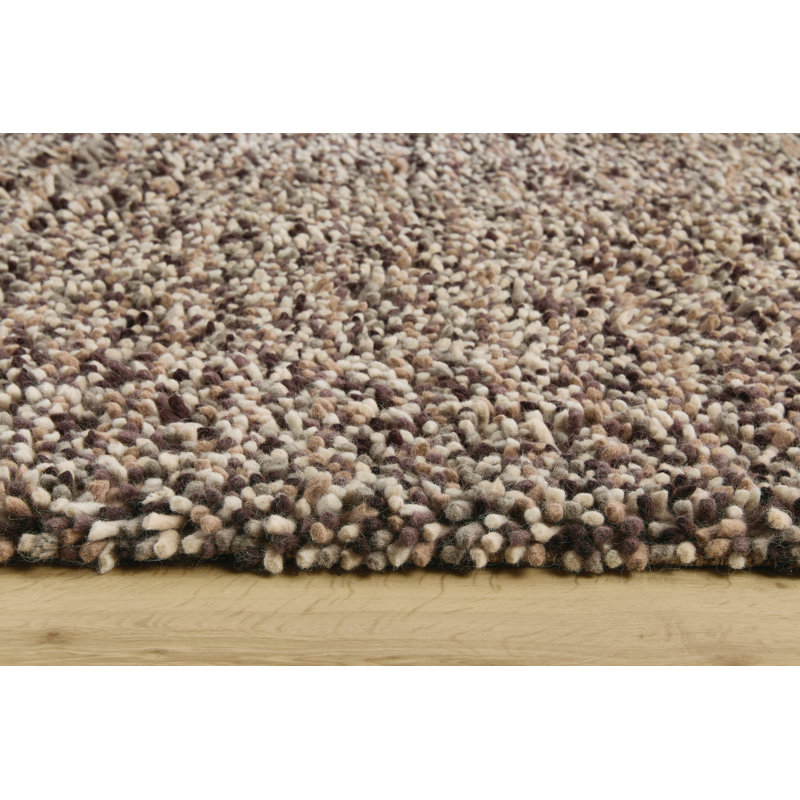 Nafiye Solid Colour Wool Hand Woven Shag Area Rug, Rectangle 120 x 170cm