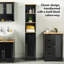 Canterbury Black Freestanding Tall Bathroom Cabinet-193363933