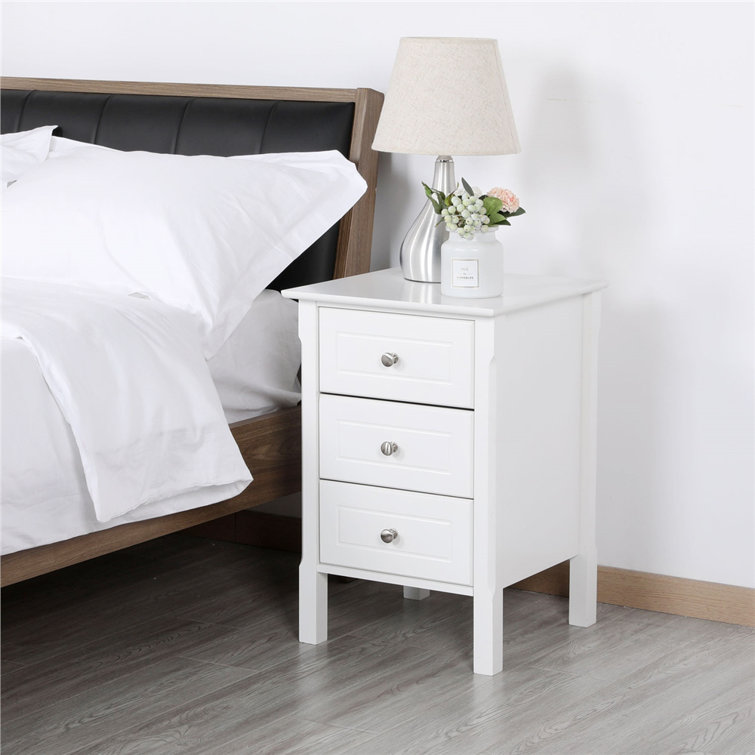 3 Drawer Modern Bedside Table, Bedroom Storage Cabinet