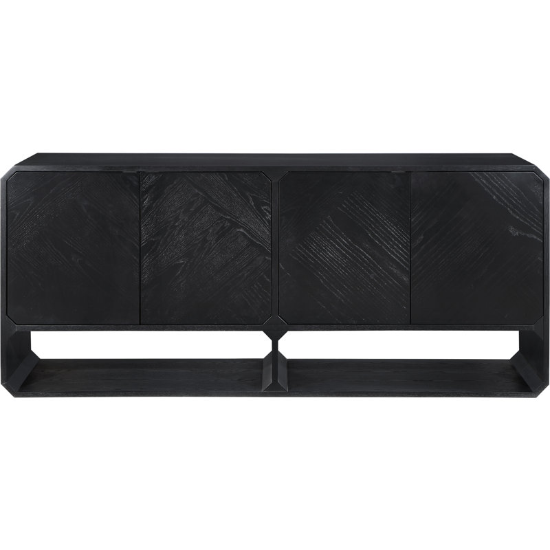 Buffet en bois massif 68,5 po Parker, Noir
