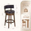 Tabouret de bar pivotant rembourré, chaise d'îlot de cuisine pivotante à 360° avec structure en bois massif, siège et dossier rembourrés, garniture cloutée-1589865257-1589865268