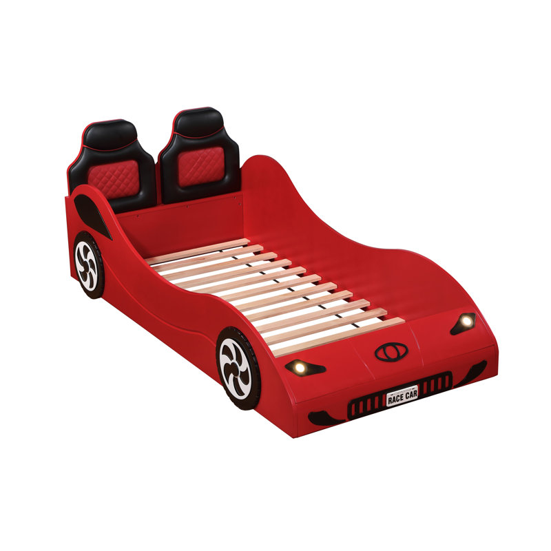 Lit voiture simple avec DEL Colen, Rouge