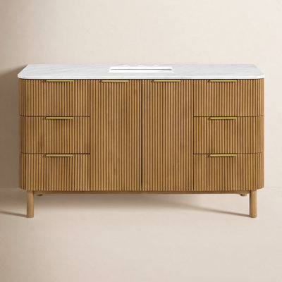 Nova 60" Carrara Marble Single Bathroom Vanity