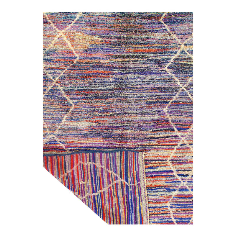 Tapis unique rouge / beige / violet 6 pi 5 po x 8 pi 5 po Kimora