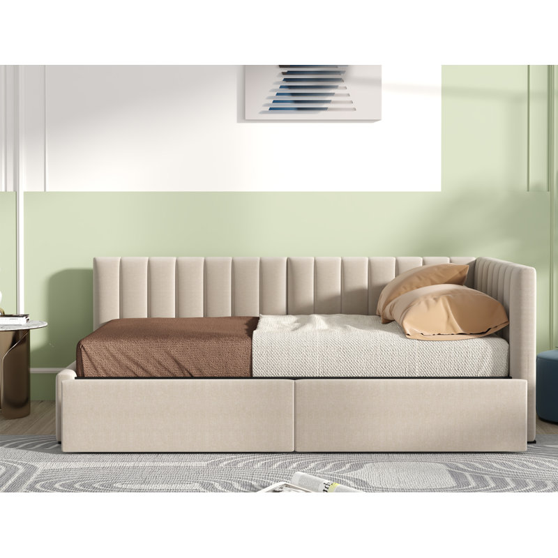 Sofa Bed Frame No Box Spring Needed, Beige