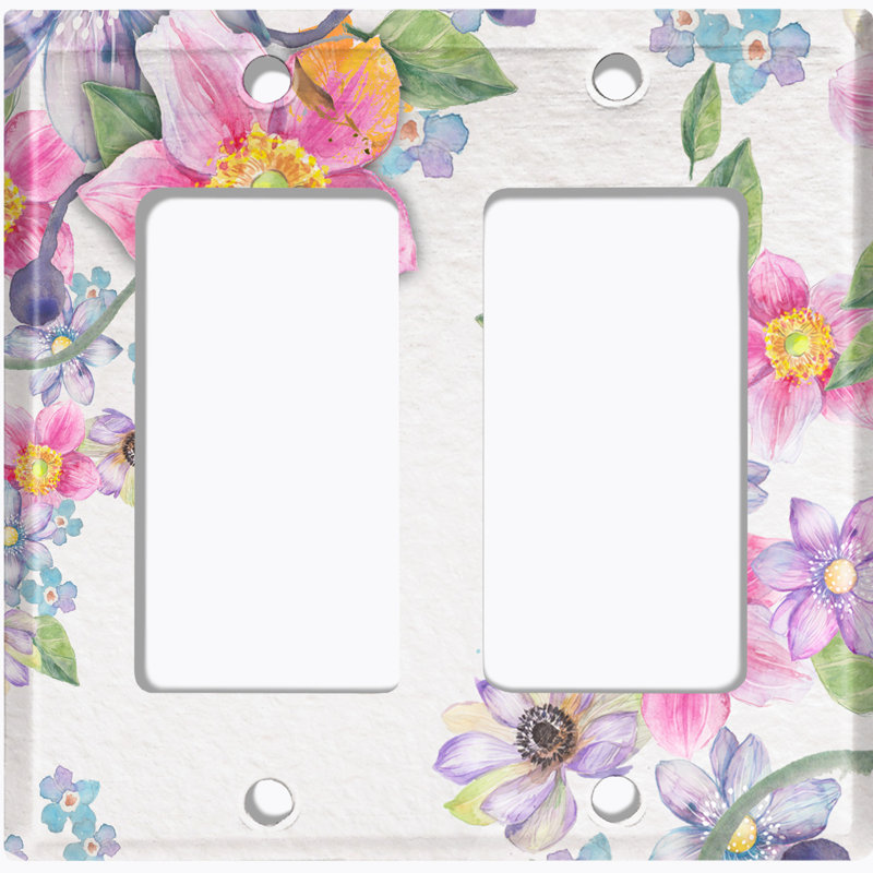 Patterned 2 - Gang Toggle Light Switch Standard Wall Plate
