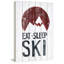 Reproduction d’art textuel sur bois, "manger Sleep ski Mountains"-26009285