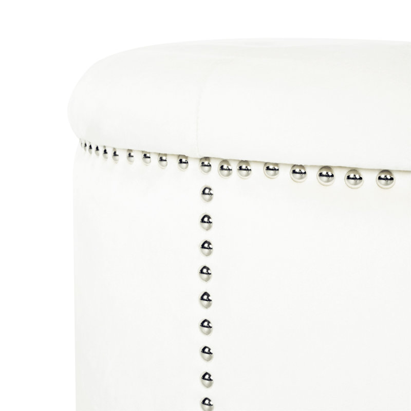 Helotes Tufted Round Cocktail Ottoman, Beige
