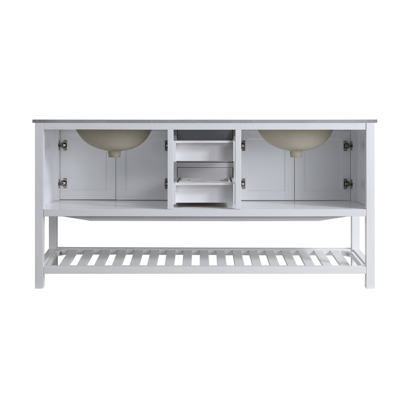 Base de meuble-lavabo 72 po sans plateau Monaco, Blanc