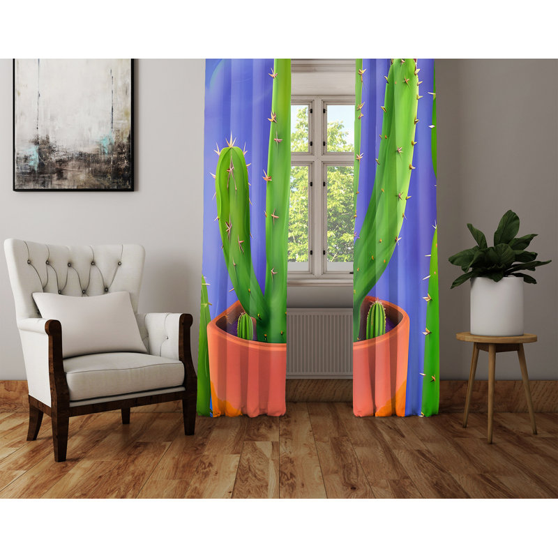 Paire de rideaux semi-transparents en polyester Demick, L 20 po x L 61 po