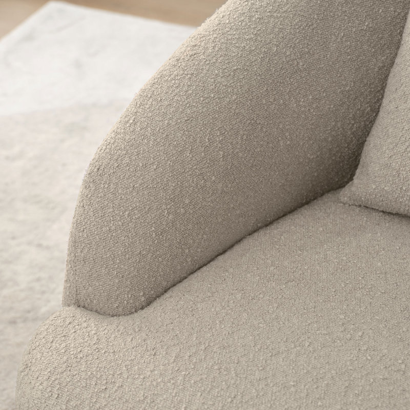 Fauteuil pivotant rembourré 34,2 po, Mélange de polyester gris clair