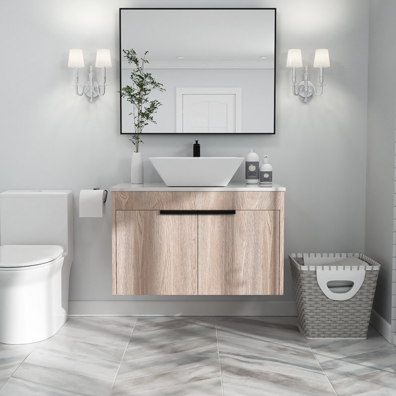 Lawan 23.6'' Single Bathroom Vanity with Ceramic Top