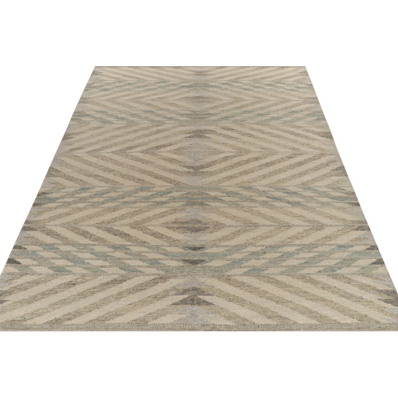 Scandinavian Wool Geometric Area Rug, Rectangle 10' x 14'