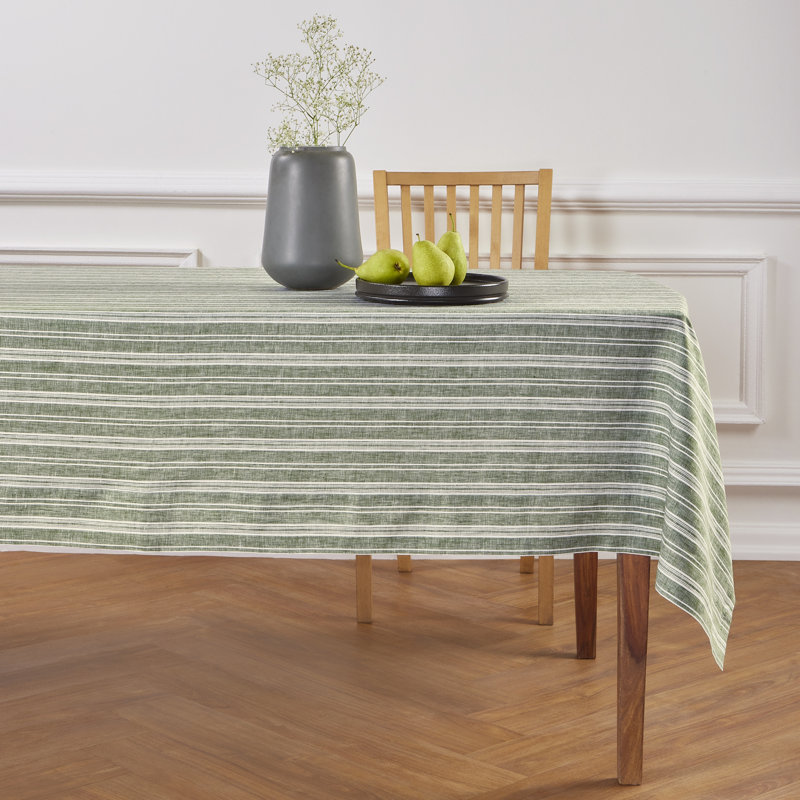 Buffalo Check - 100% Pure Linen Tablecloth, 108" x 60", Pumpkin