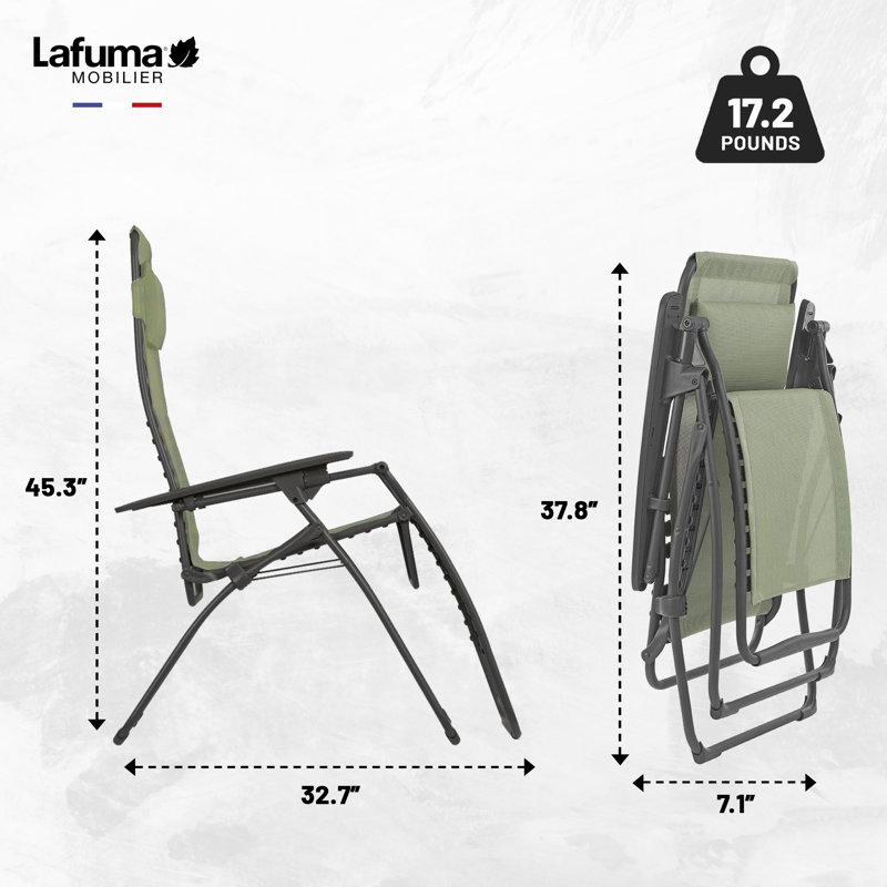 Fauteuil zéro gravité Lafuma Futura, Mousse, Basalte