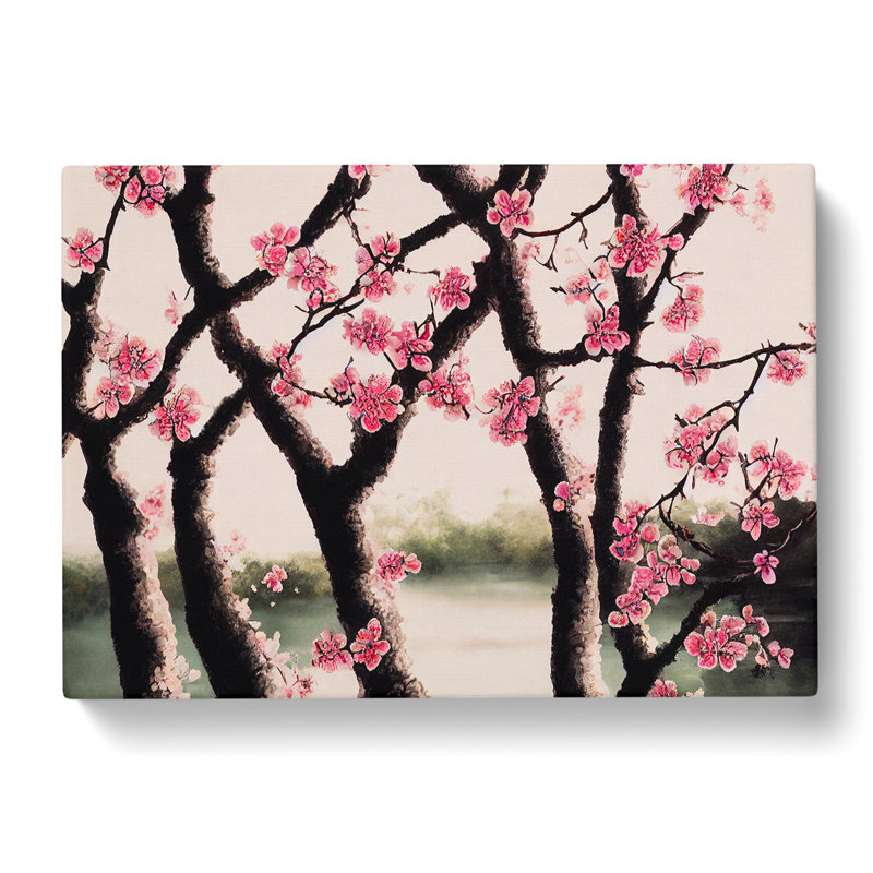 Overwhelming Cherry Blossom Trees - Wrapped Canvas, 35cm H x 50cm W x 3cm D