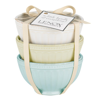 Ensemble de bols à dessert 3 pièces Lenox French Perle Groove