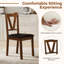 Ensemble de 2 chaises de salle à manger en cuir PU avec dossiers creux-74019965
