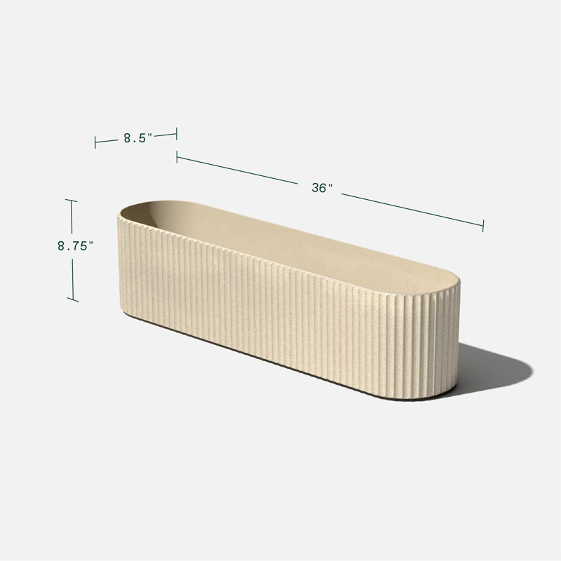 Sandstone 36" Plastic-Stone Window Box Planter
